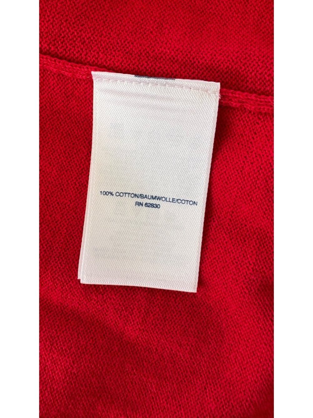 Lands End Red Open Cardigan 100% Cotton Size Medium - Picture 5 of 5